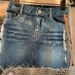 Flowers By Zoe Denim w/ Rainbow stripe mini skirt